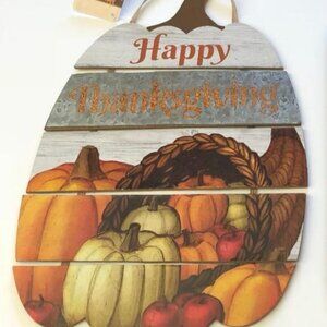 FREE "HAPPY THANKSGIVING" WALL/DOOR DECOR, approximately 13"H